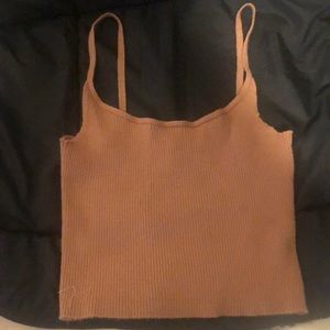 cropped brown tank top